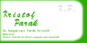 kristof parak business card