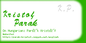 kristof parak business card